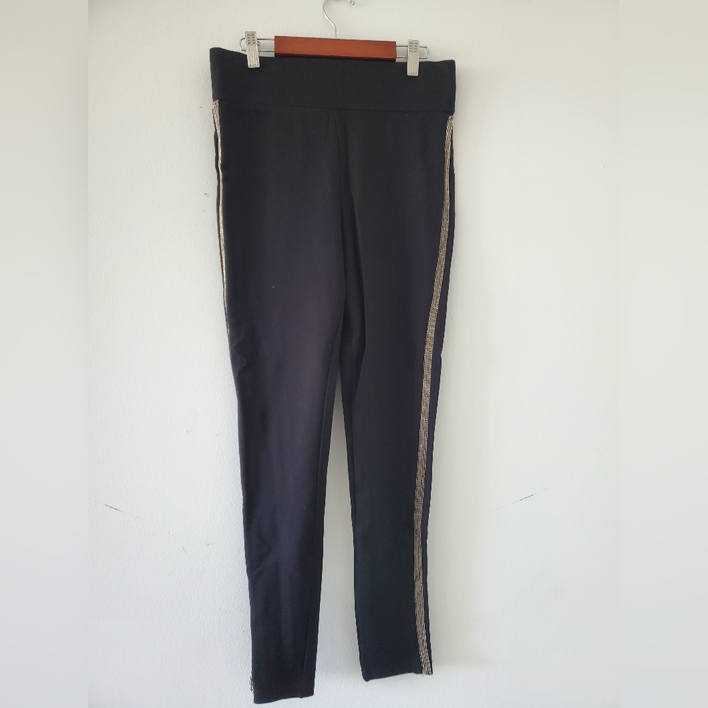 Alice Blue Leggings with Metallic Stripe